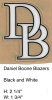 DB white outlined in black - Daniel Boone Blazers midgets (PA)